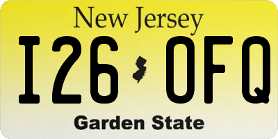 NJ license plate I26OFQ