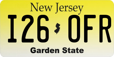 NJ license plate I26OFR