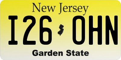 NJ license plate I26OHN