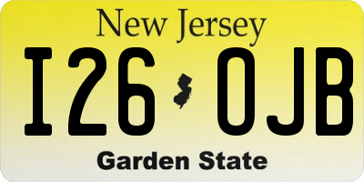 NJ license plate I26OJB