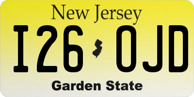 NJ license plate I26OJD
