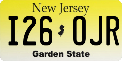 NJ license plate I26OJR