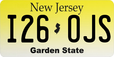 NJ license plate I26OJS
