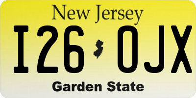 NJ license plate I26OJX