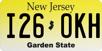 NJ license plate I26OKH