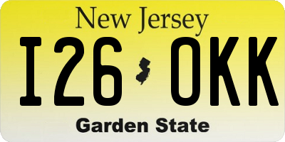 NJ license plate I26OKK