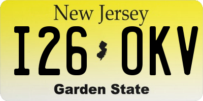 NJ license plate I26OKV