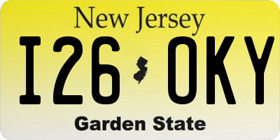 NJ license plate I26OKY