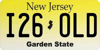 NJ license plate I26OLD