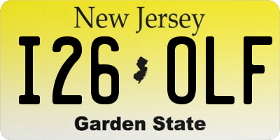 NJ license plate I26OLF