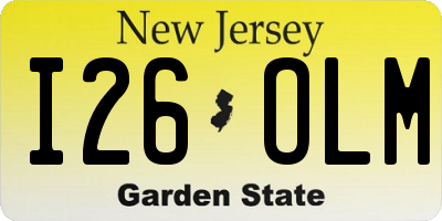 NJ license plate I26OLM