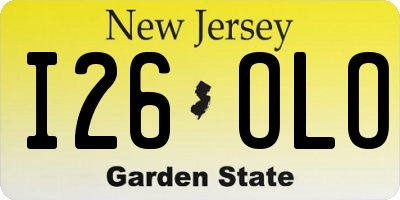 NJ license plate I26OLO