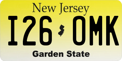 NJ license plate I26OMK