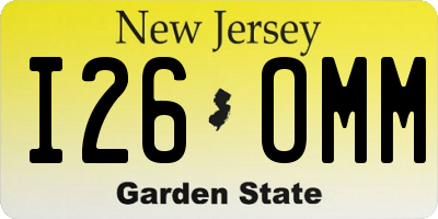 NJ license plate I26OMM