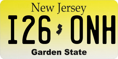 NJ license plate I26ONH