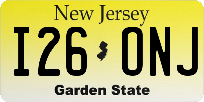 NJ license plate I26ONJ