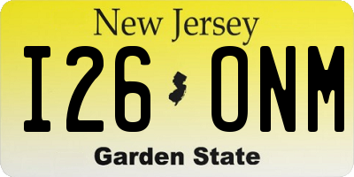 NJ license plate I26ONM
