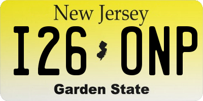 NJ license plate I26ONP
