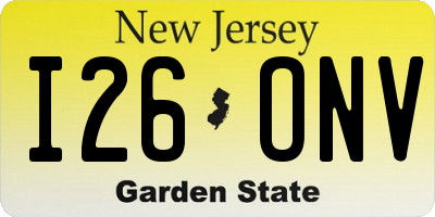 NJ license plate I26ONV