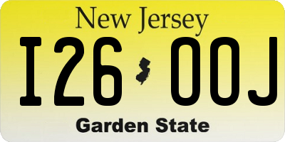 NJ license plate I26OOJ