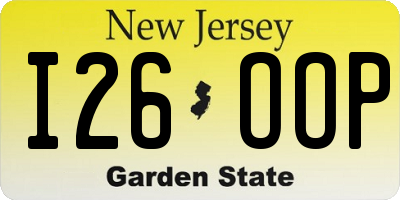 NJ license plate I26OOP