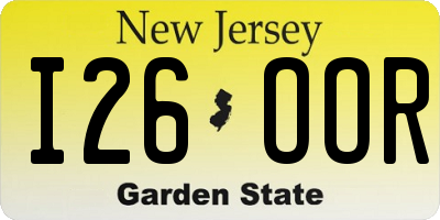 NJ license plate I26OOR