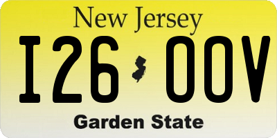 NJ license plate I26OOV