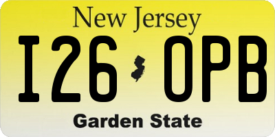 NJ license plate I26OPB