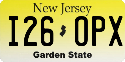 NJ license plate I26OPX