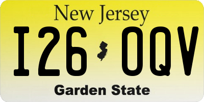 NJ license plate I26OQV