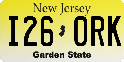 NJ license plate I26ORK