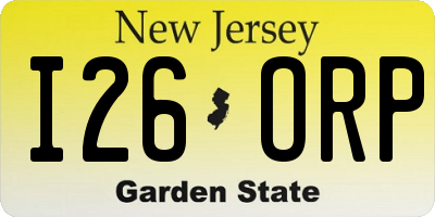 NJ license plate I26ORP