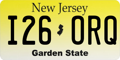 NJ license plate I26ORQ