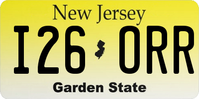 NJ license plate I26ORR