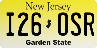 NJ license plate I26OSR