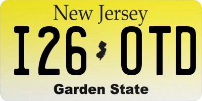 NJ license plate I26OTD