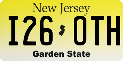NJ license plate I26OTH