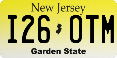 NJ license plate I26OTM