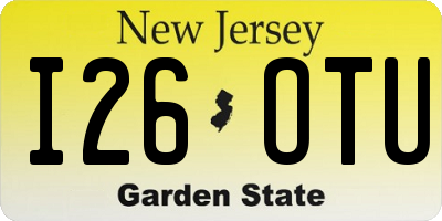 NJ license plate I26OTU