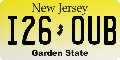 NJ license plate I26OUB