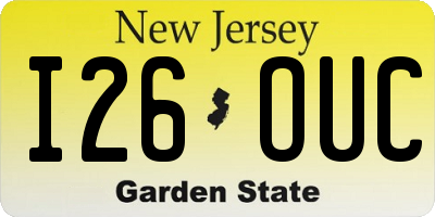 NJ license plate I26OUC
