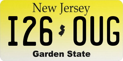 NJ license plate I26OUG
