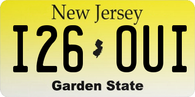 NJ license plate I26OUI