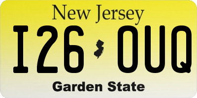 NJ license plate I26OUQ