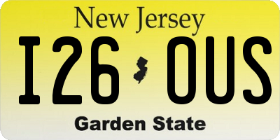 NJ license plate I26OUS