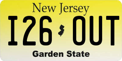 NJ license plate I26OUT