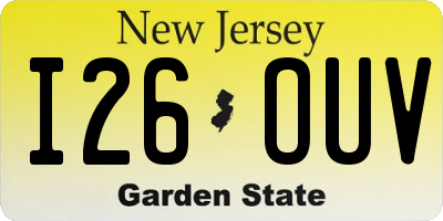 NJ license plate I26OUV