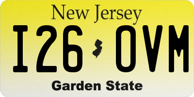 NJ license plate I26OVM