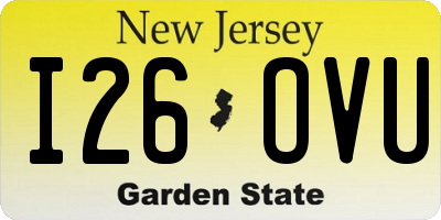 NJ license plate I26OVU