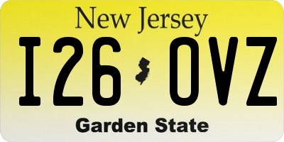 NJ license plate I26OVZ